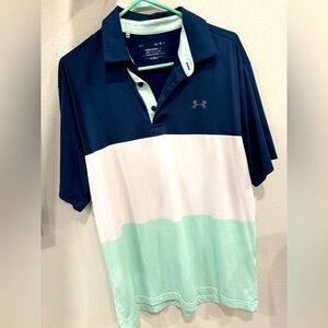 Under Armour Men's Navy and Mint Polo Shirt